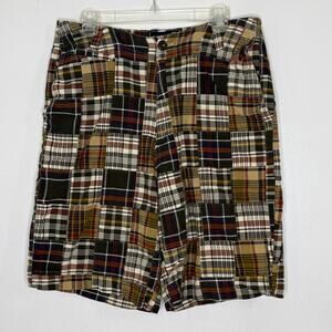 Duck Head Shorts Mens 32 Madras Patchwork Chino Preppy Summer 10" 90s Y2K